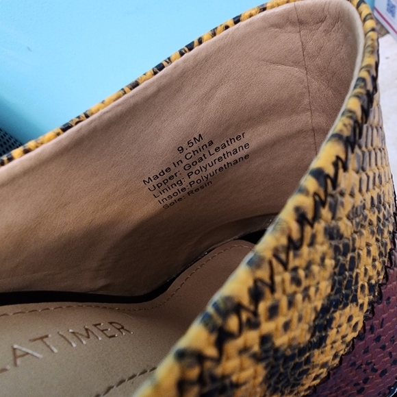 Gibson Latimer Boho Snake Print Tri-Color Leather Mule - Size 9.5 - Picture 6 of 7